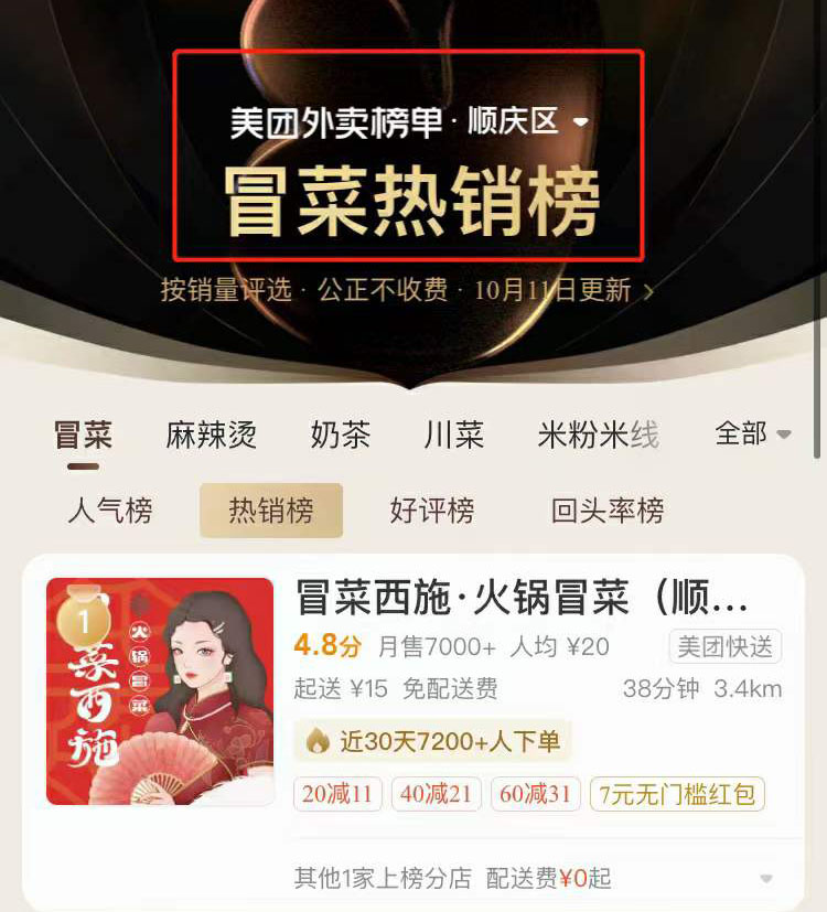 南充顺庆区冒菜热销榜排名